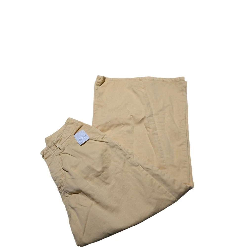 Free People Light As Spring Wide Leg Pleated Pants Straw High Rise Size 2 NEW - Picture 10 of 15